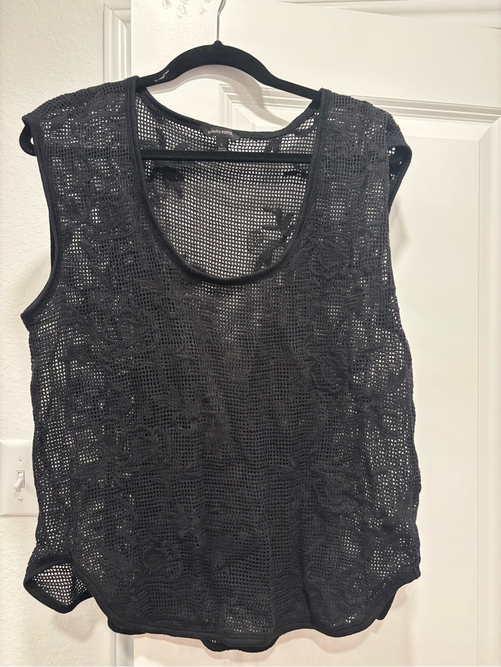 Banana Republic Black Crochet Tank Top